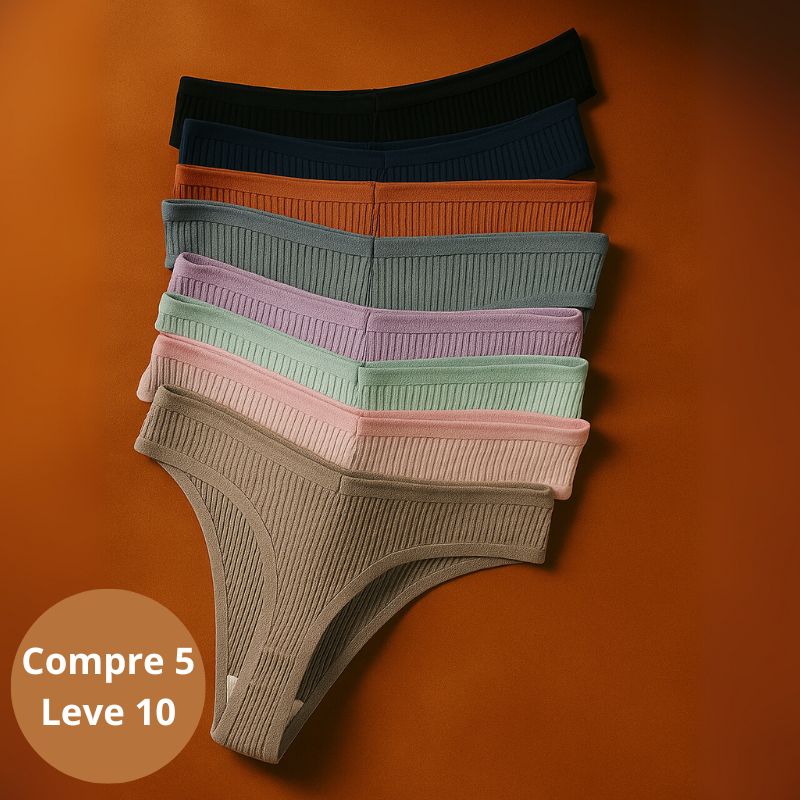 [PROMOÇÃO PAGUE 5 LEVE 10] - Kit Calcinhas Femininas Antibacterianas
